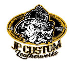 JP Custom Leatherworks bulldog logo